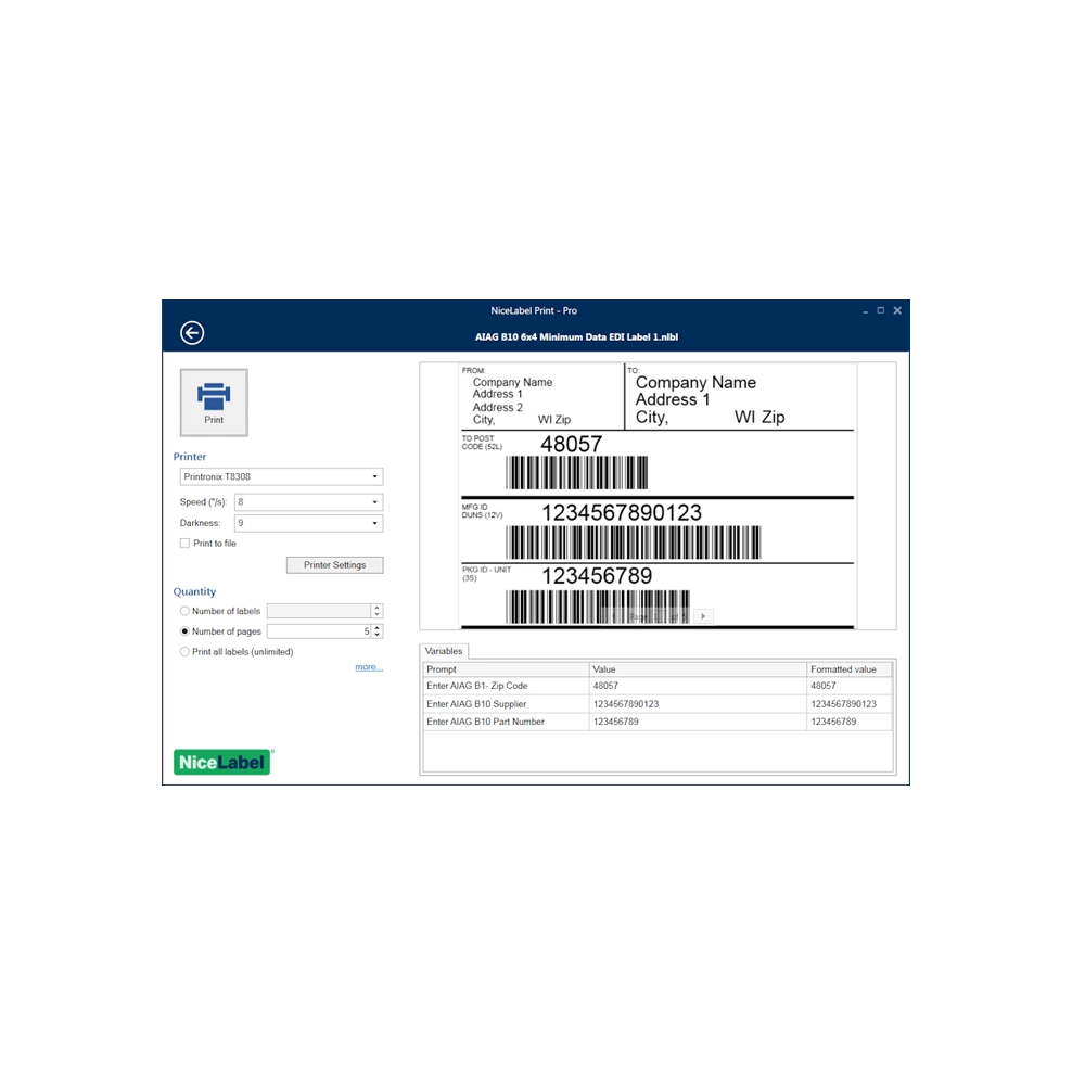 NiceLabel Design and Print software